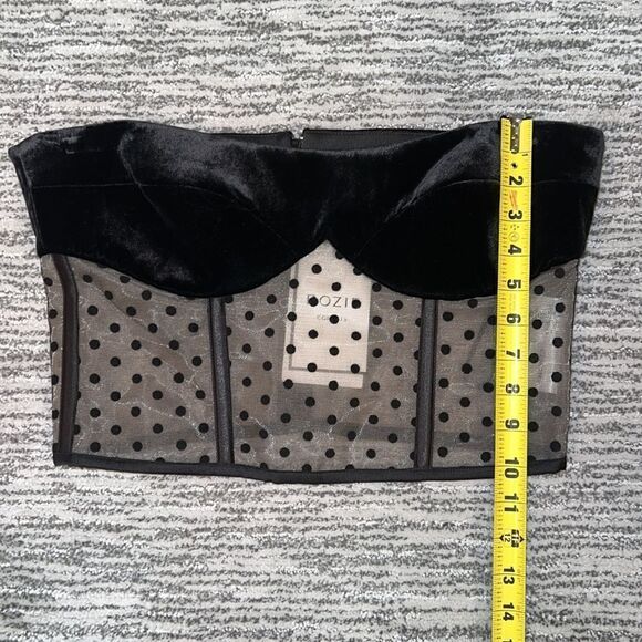 NWT ROZIE CORSETS Strapless Velvet Polka Dot Corset Size 42/ US Large - Picture 9 of 16
